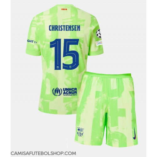 Camisa de time de futebol Barcelona Andreas Christensen #15 Replicas 3º Equipamento Infantil 2024-25 Manga Curta (+ Calças curtas)